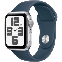 Смартгодинник Apple Watch SE GPS 40mm Silver Aluminium Case with Storm Blue Sport Band – M/L
