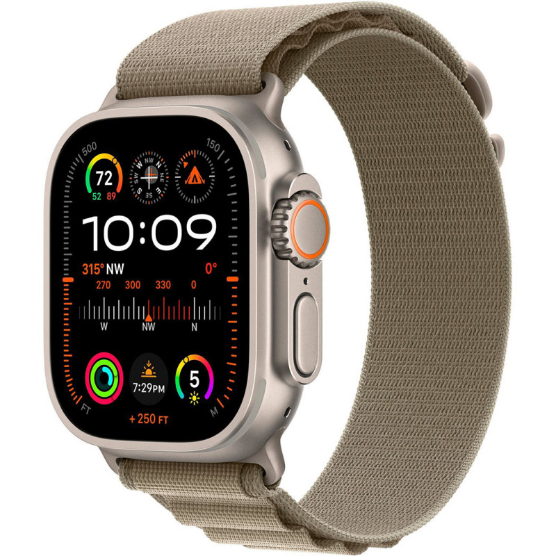 Смартгодинник Apple Watch Ultra 2 GPS + Cellular, 49mm Titanium Case with Olive Alpine Loop – Large